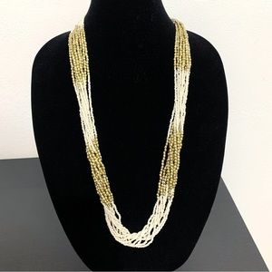 Baublebar white gold bead twisted Long necklace